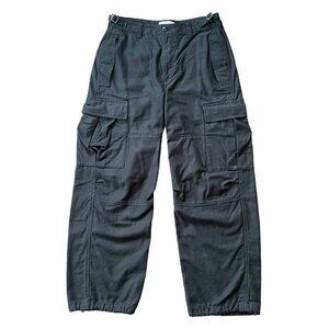TNA New Supply Cargo Pant Womens 4 *Short Version* Black Cotton Mid Rise Relaxed